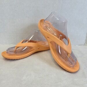 Crocs Kadee II Orange Flip Flop Thong Sandals Iconic Womens 9 Beach Shower Light